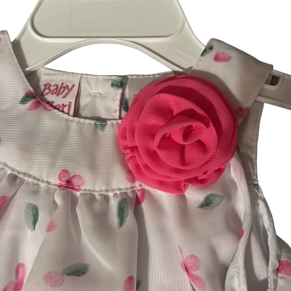 NWT Easter Floral Beautiful quality pink & white floral baby dress! Size 3-6m - Picture 3 of 6